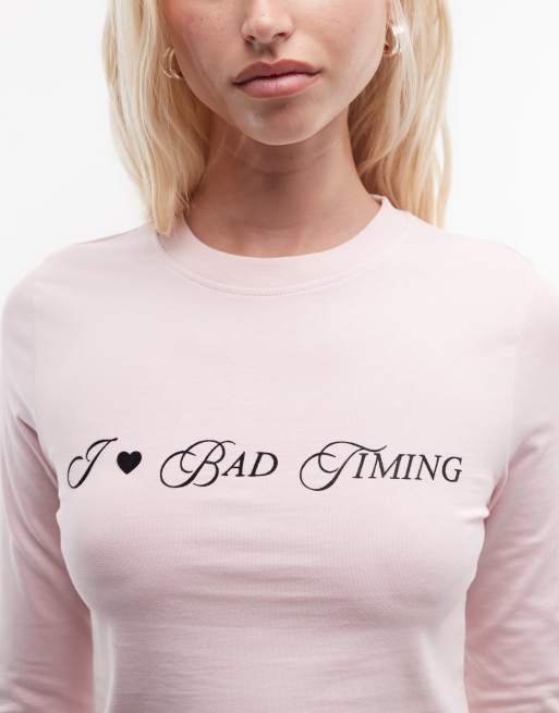 Daisy Street bad habits graphic t-shirt in pink, 4 of 4