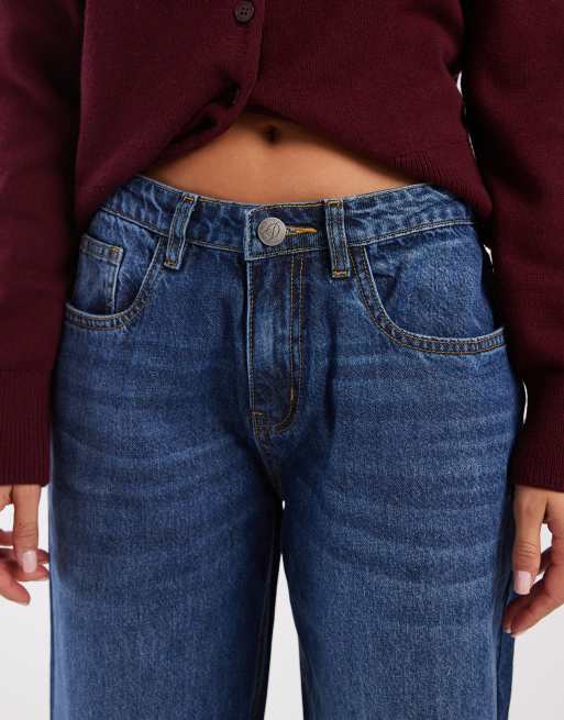 Daisy Street – Baggy-Jeans in Blau mit niedrigem Bund, 4 von 5