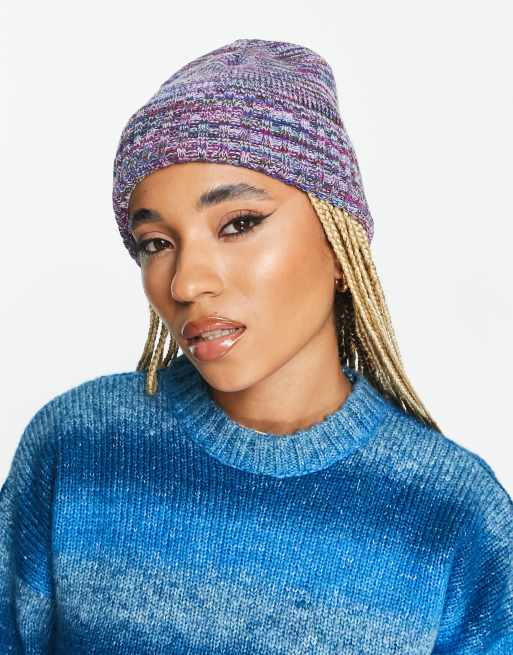 Daisy Street beanie in purple space dye