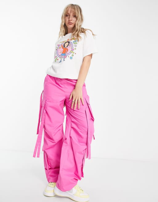 Daisy Street – Biały T-shirt oversize z nadrukiem Tracy Beaker, 3 z 4
