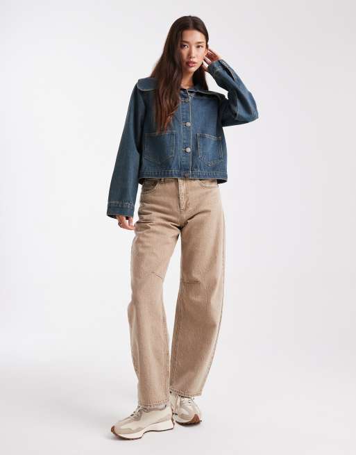 Daisy Street – Blå jeansjacka med oversize-krage och tvättad finish, 2 av 4