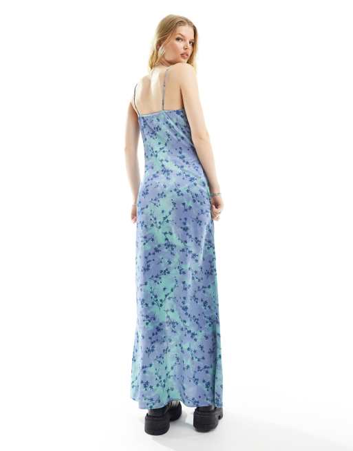 Daisy Street - Blå maxi-cami-kjole med 90'er-blomstermønster, 3 af 4