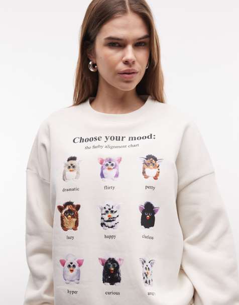 Daisy Street bluza z nadrukiem Furby w kolorze białym - view 1