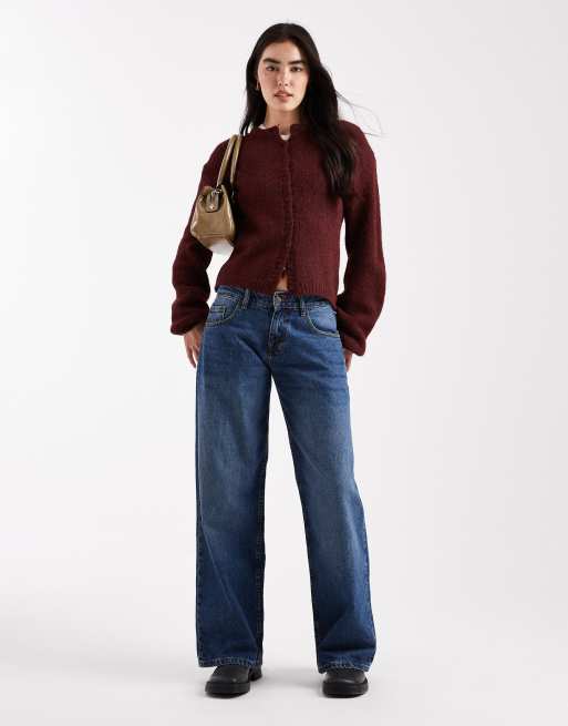 Daisy Street - Bordeaux cardigan med firkantet pasform, 2 af 4