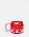 [Daisy Street] Daisy Street bow mug in pink and red One Size PINK