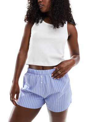 Daisy Street - Boxershorts in Babyblau gestreift