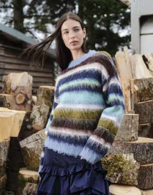 Daisy Street Boxy Sweater In Blue