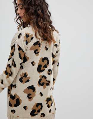 leopard print cardigan asos