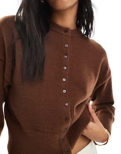 Daisy Street - Brun cardigan med indsyet talje, 3 af 4