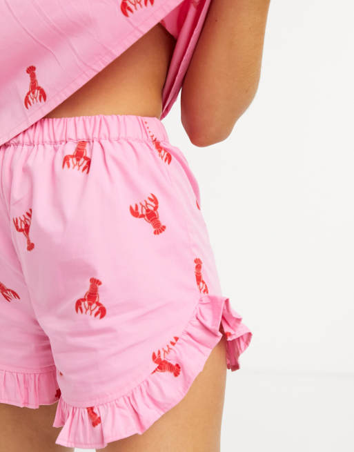 Daisy Street cami smock top and ruffle shorts pajama set in