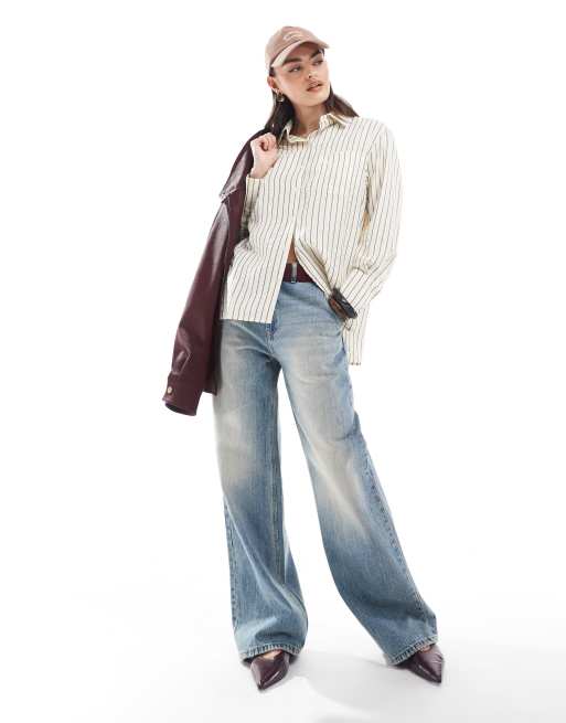Daisy Street - Camicia oversize multicolore a righe, 2 di 4