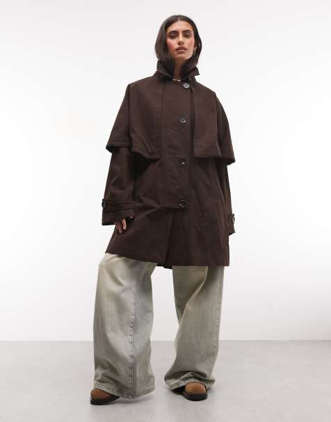 Daisy Street - capa trench en chocolate - view 1