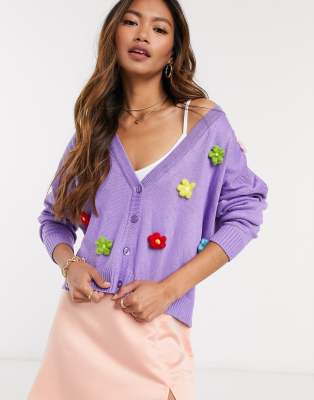 floral applique cardigan