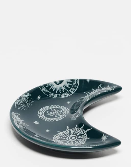 Daisy Street celestial moon trinket tray in dark blue