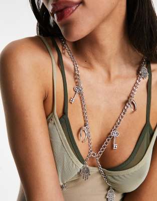 Daisy Street charm body harness in silver