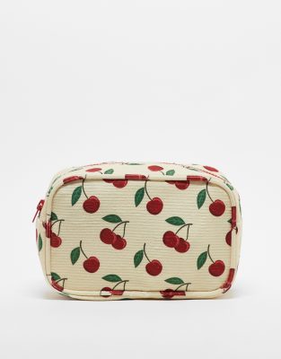 Daisy Street cherry print makeup bag