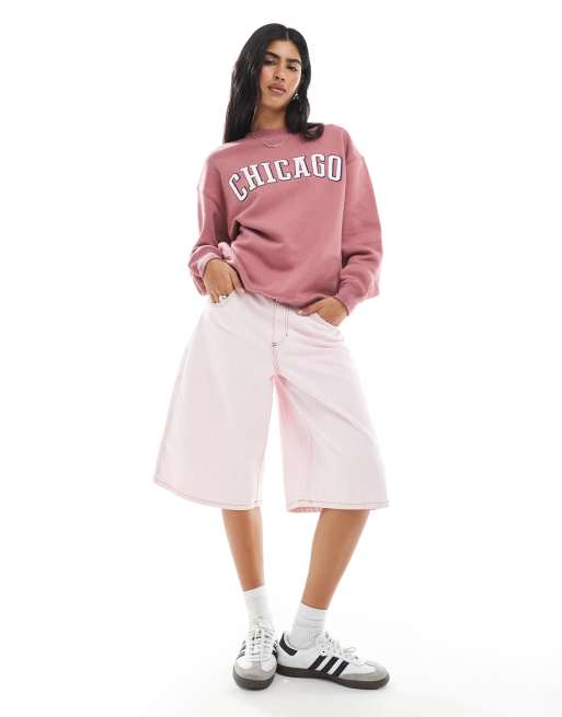 Daisy Street Chicago graphic sweatshirt in mauve, 2 of 4