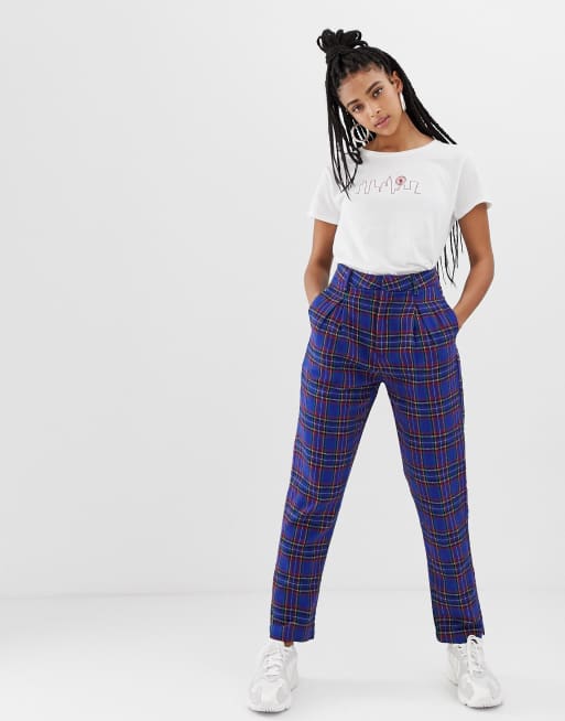 Daisy Street cigarette pants in multi color check ASOS