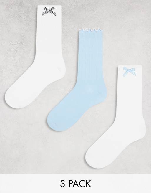 Daisy Street - Confezione multipack di calzini con fiocchi a quadretti in colori misti