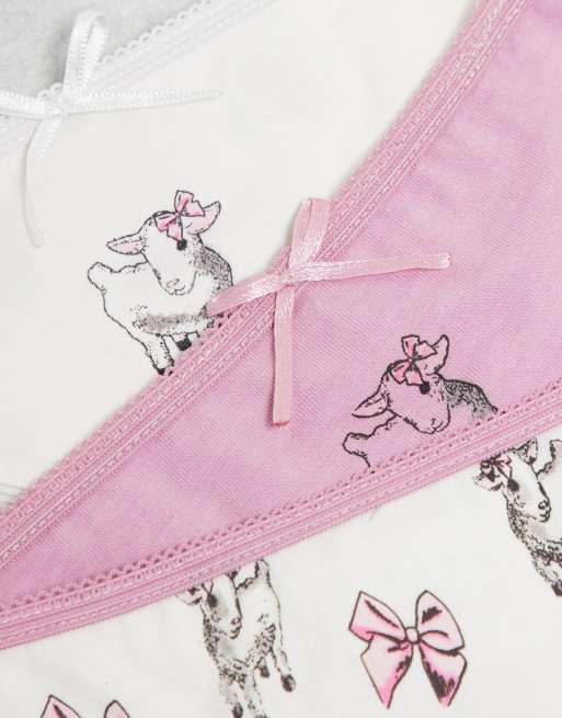 Daisy Street - Confezione multipack di slip con stampa e finiture in pizzo, 3 di 4
