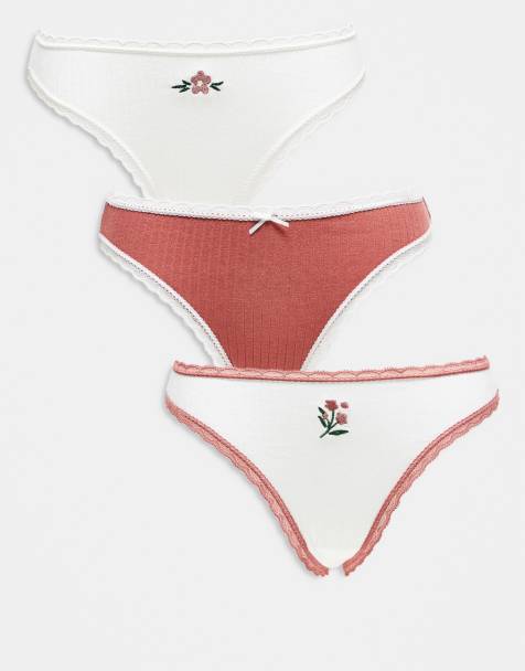 Daisy Street - Confezione multipla di slip con fiori ricamati - view 1