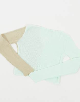 daisy street contrast 90's fitted cardigan