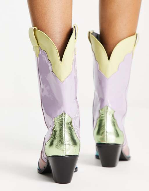 Multi color cowboy store boots