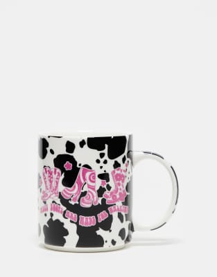 Daisy Street Daisy Street cowboy mug in cow print graphic-Multi