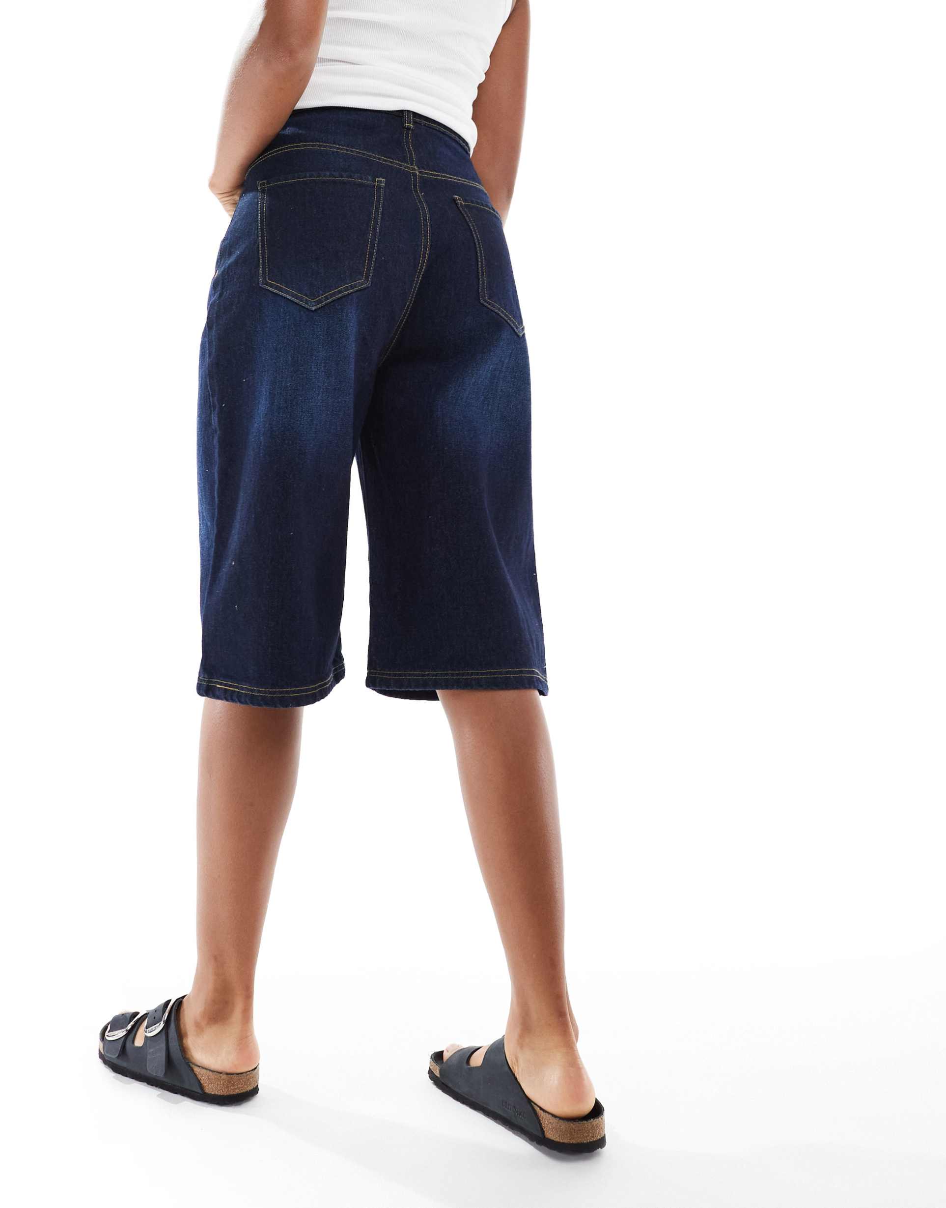 daisy street denim jorts in indigo