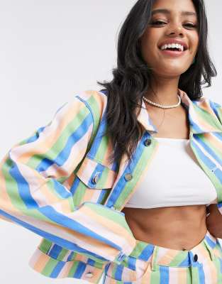 denim rainbow two piece