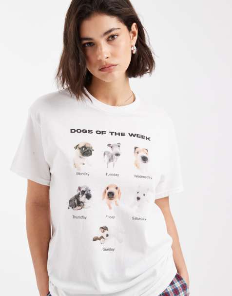 Daisy Street dogs of the week pajama top in white - view 1