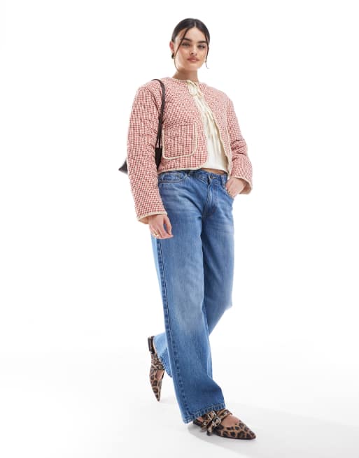 Daisy Street - Doorgestikt jack in rode gingham ruit, 2 van 4