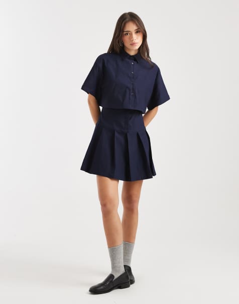 Daisy Street double-layered mini dress in navy - view 1