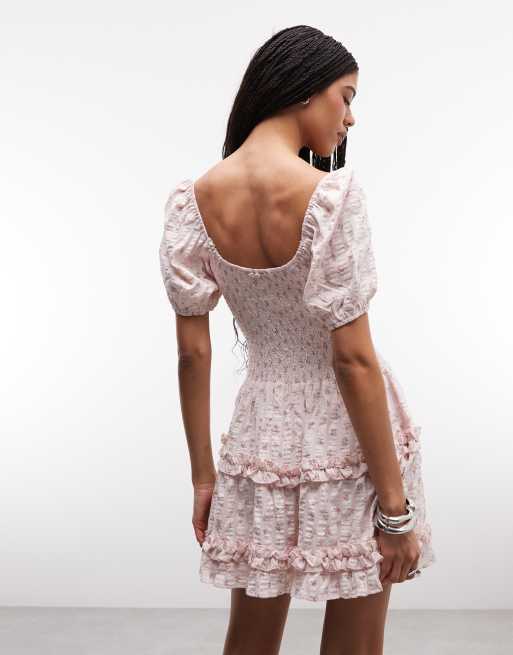 pink ruffle dress mini Simkhai Women's Ruffled Hope Taffeta Bow Tie in Dusty Rose, Size Medium and unforgettable moments Daisy Street - Mini Dress