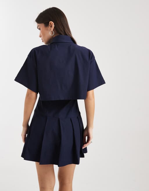 Daisy Street - Dubbellaagse mini-jurk in marineblauw, 4 van 4