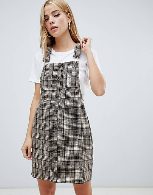 Daisy Street dungaree dress in check | ASOS