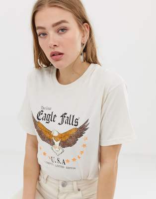 À Décontracté Graphique Vintage Motif Style T StreetEagle Falls Daisy shirt PTXiuOZwkl