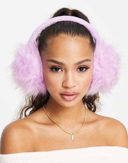 Daisy Street ear muffs in pink faux fur, 4 of 4