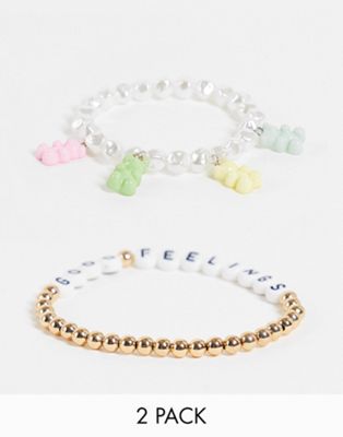 Daisy Street Exclusive bracelet set with pastel gummy bears