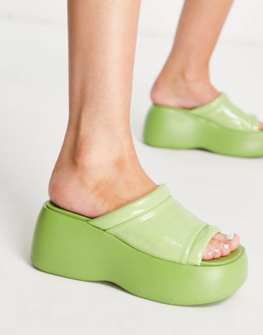 Daisy Street Exclusive chunky sole sandals in green, 2 of 4