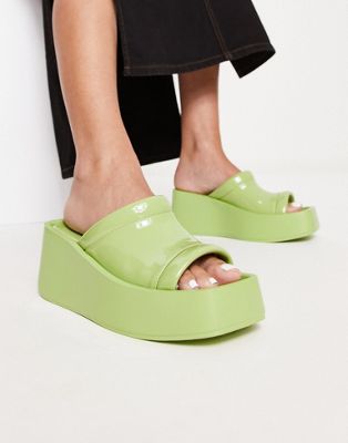 Daisy Street Exclusive Chunky Sole Sandals In Green