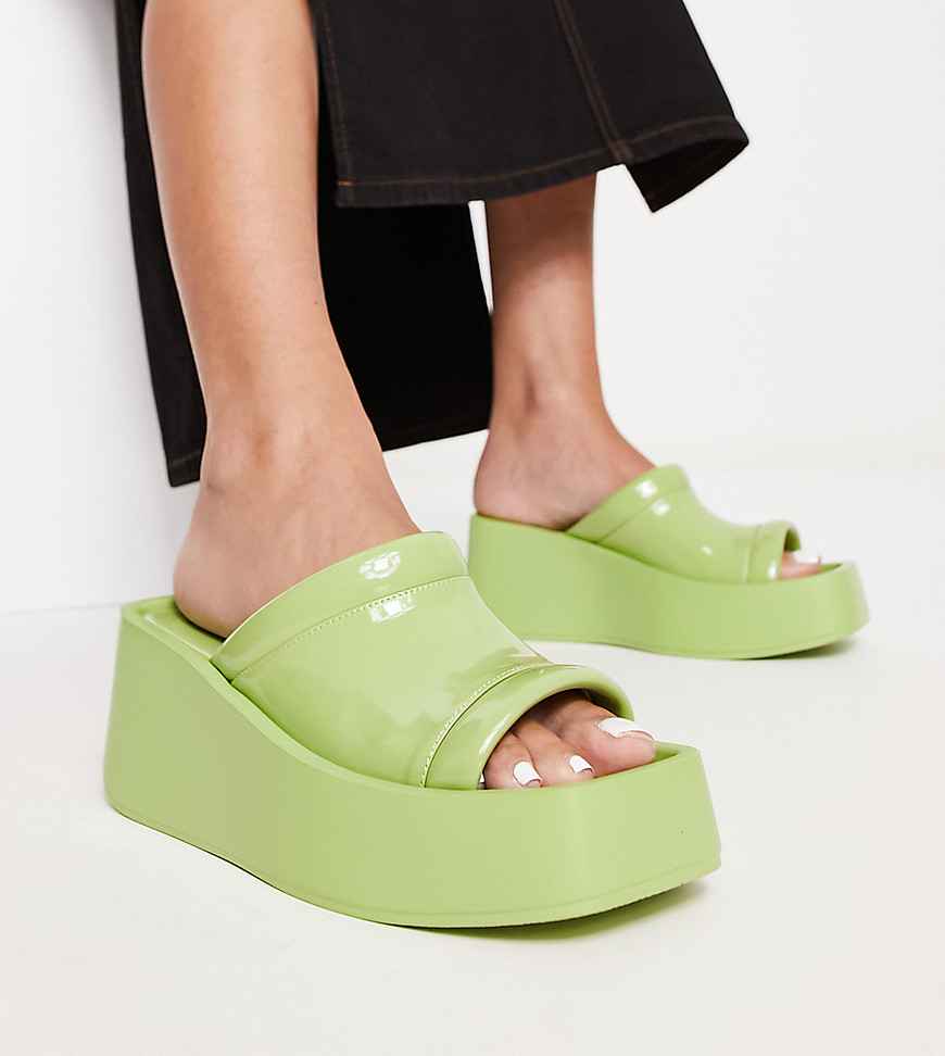 Daisy Street Exclusive Chunky Sole Sandals In Green