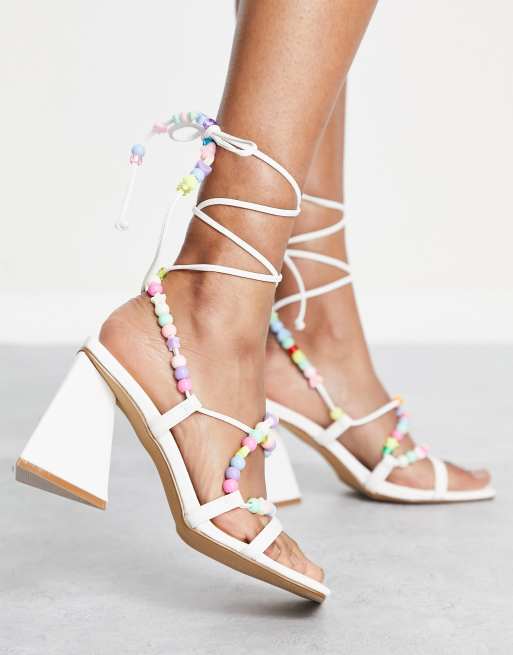 Beaded best sale block heels