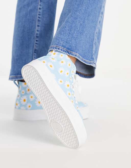 Daisy Street Exclusive high top trainers in daisy print, 2 of 4