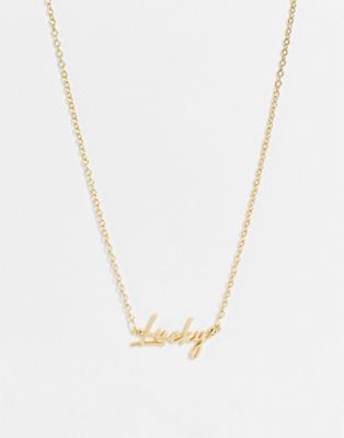 Daisy Street Exclusive lucky necklace in gold