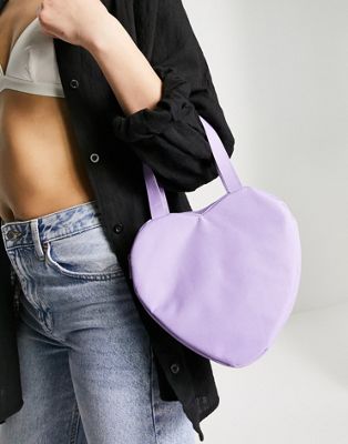 Daisy Street Exclusive mini bag in lilac heart design