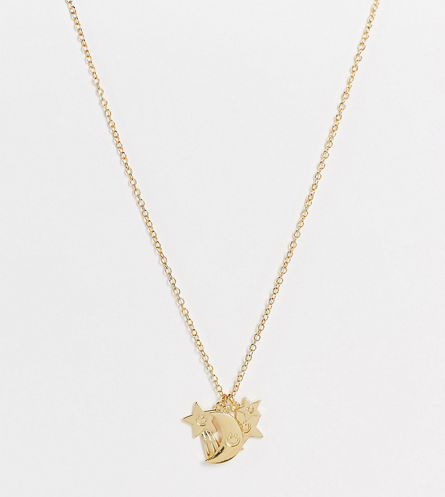 Daisy Street Exclusive necklace with celestial charms in gold