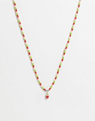 Daisy Street Exclusive necklace with strawberries in multi