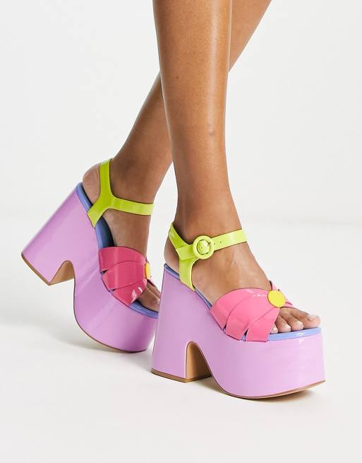 Daisy Street – Exklusive Sandalen in mehreren Farben mit Absatz und Plateausohle