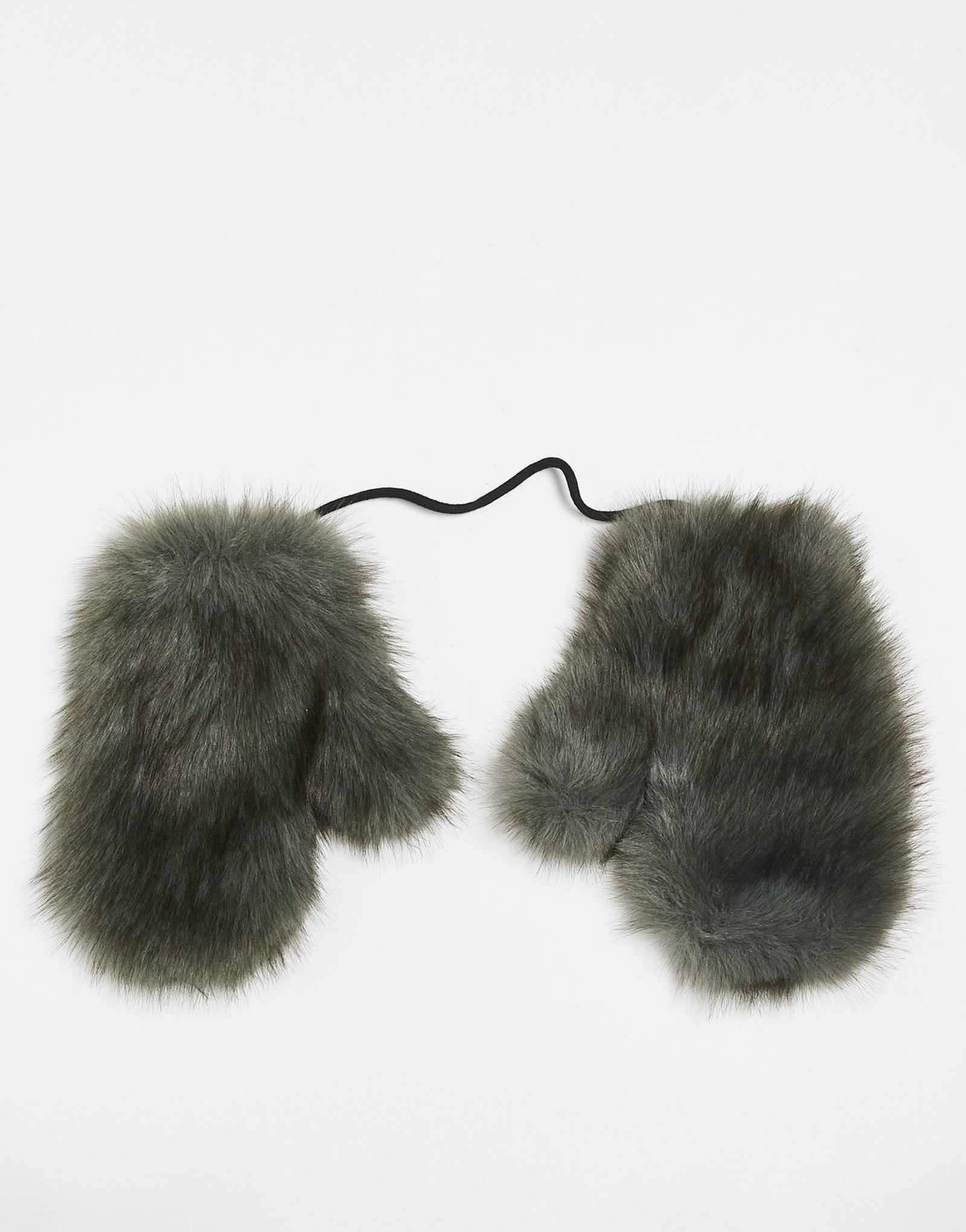 Темно-зеленые варежки из искусственного меха Daisy Street